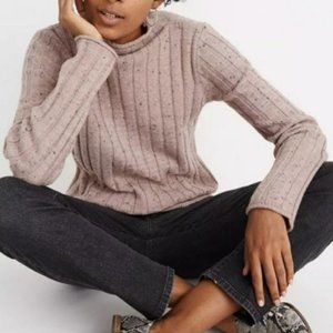 Madewell Blush Pink Speckled Mock Neck Sweater